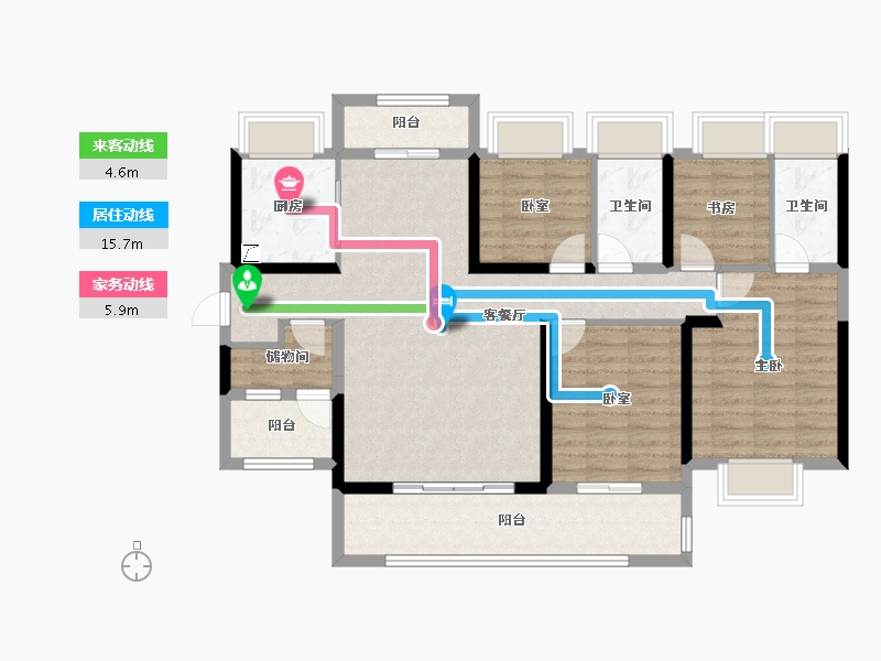 广东省-江门市-碧桂园·翡翠城-109.11-户型库-动静线