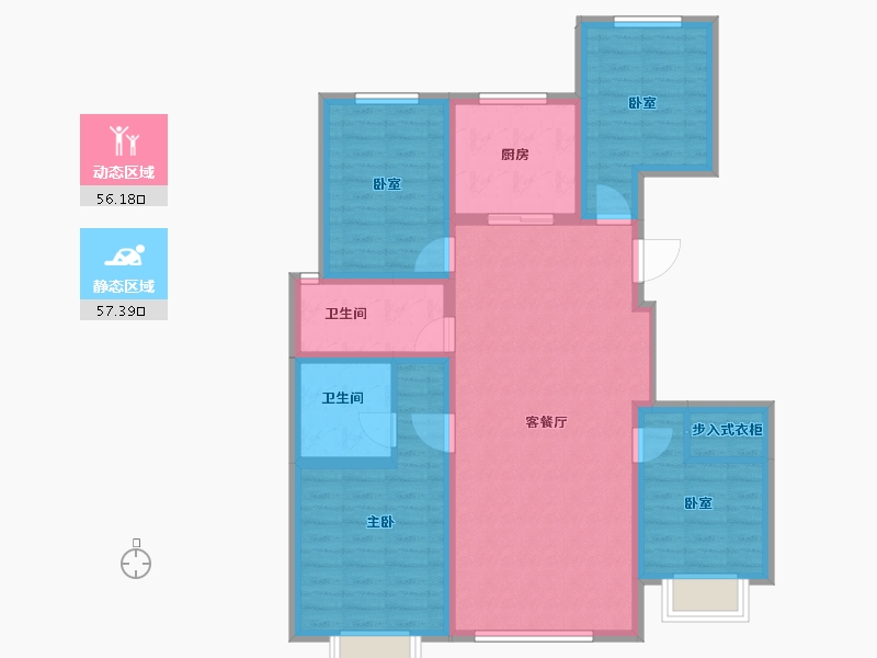 甘肃省-庆阳市-优山美地二期-101.18-户型库-动静分区