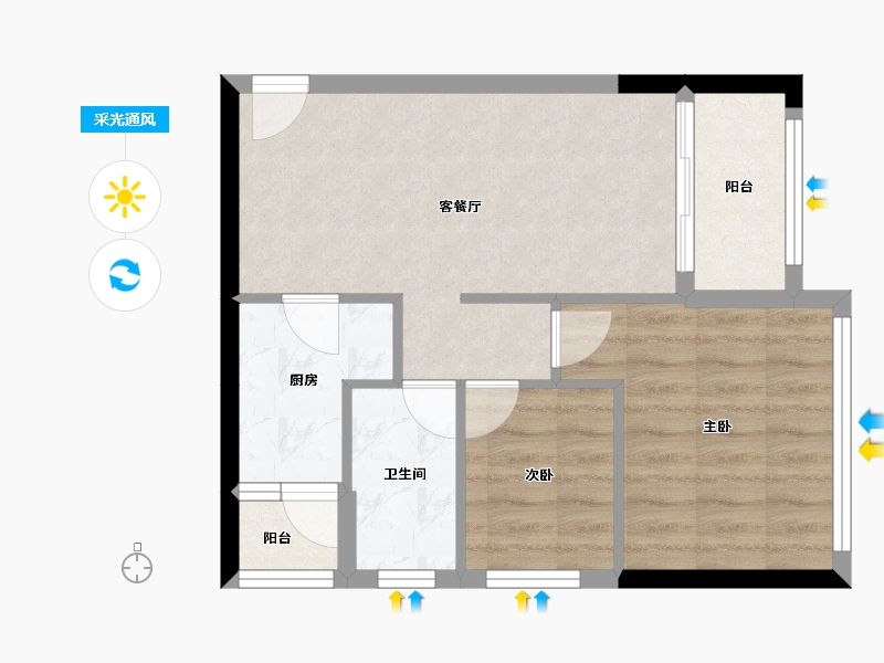 广东省-清远市-佛冈华府-50.83-户型库-采光通风