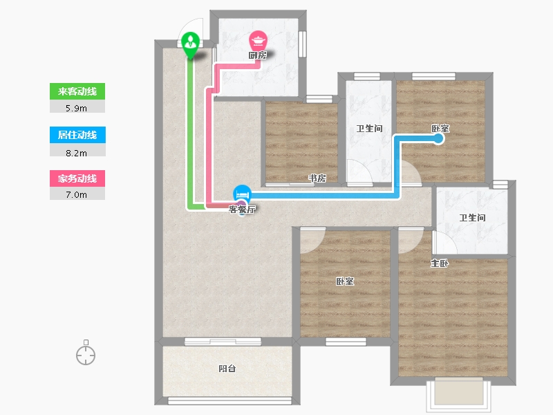 湖南省-郴州市-睿锋华府-92.70-户型库-动静线