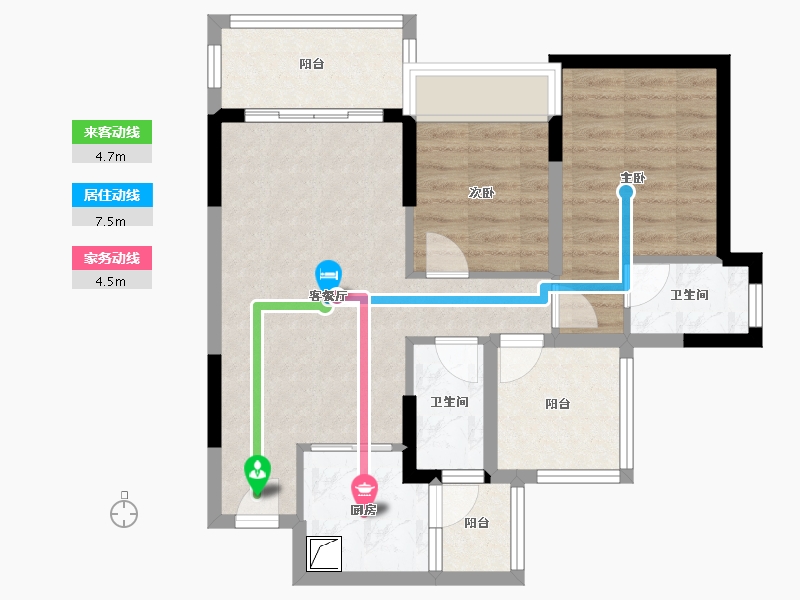 广东省-清远市-万基·新翡翠上峸-67.74-户型库-动静线