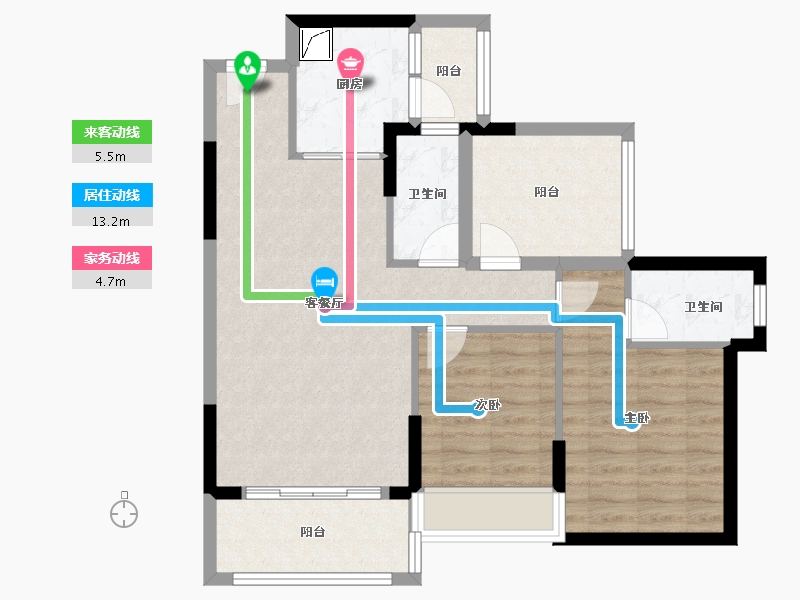 广东省-清远市-万基·新翡翠上峸-77.35-户型库-动静线