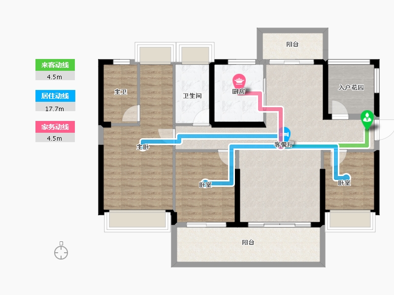 广东省-惠州市-隆生鹿江花园-105.39-户型库-动静线