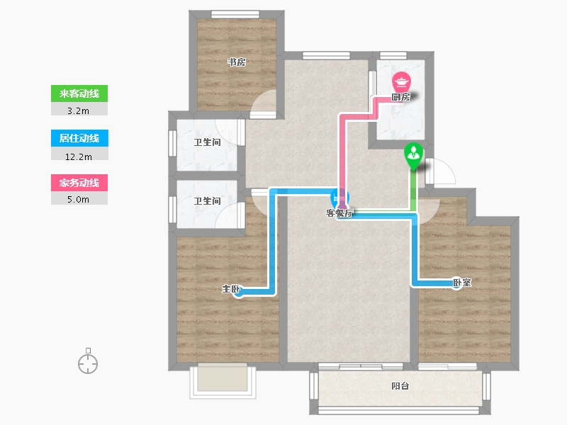 河北省-沧州市-天成鸿园-81.58-户型库-动静线