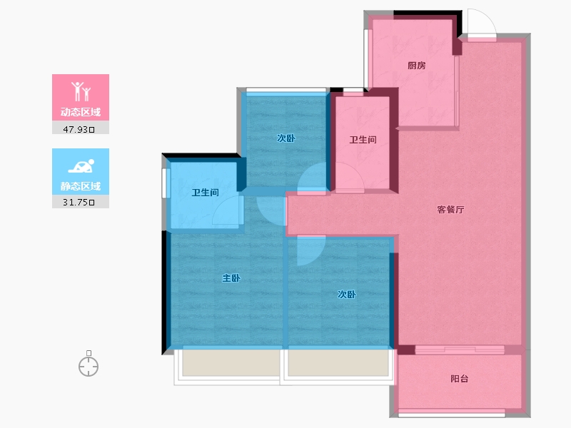 广东省-江门市-怡福·星湖1号-70.77-户型库-动静分区