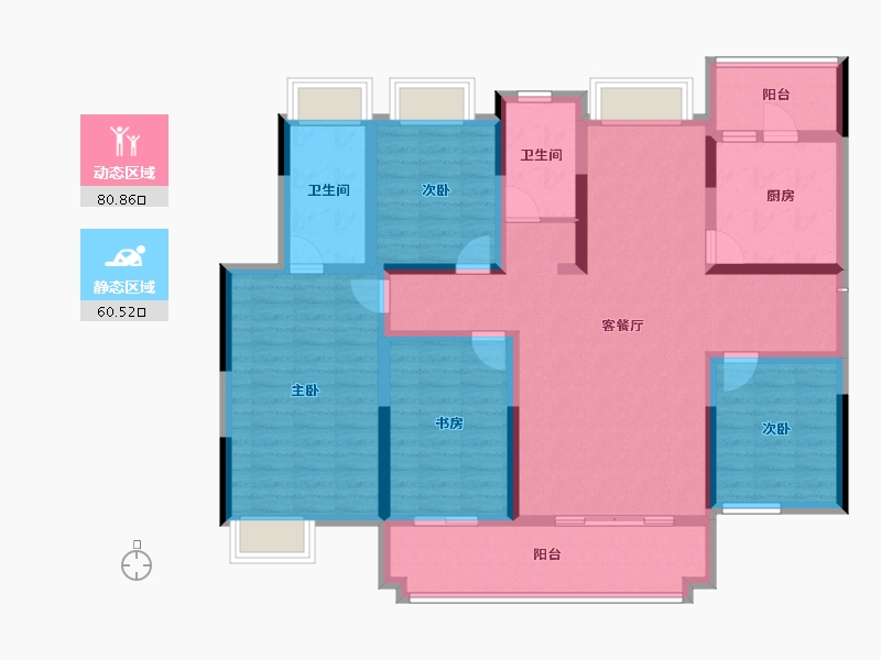 贵州省-黔西南布依族苗族自治州-飞洋华府龙岸-125.60-户型库-动静分区