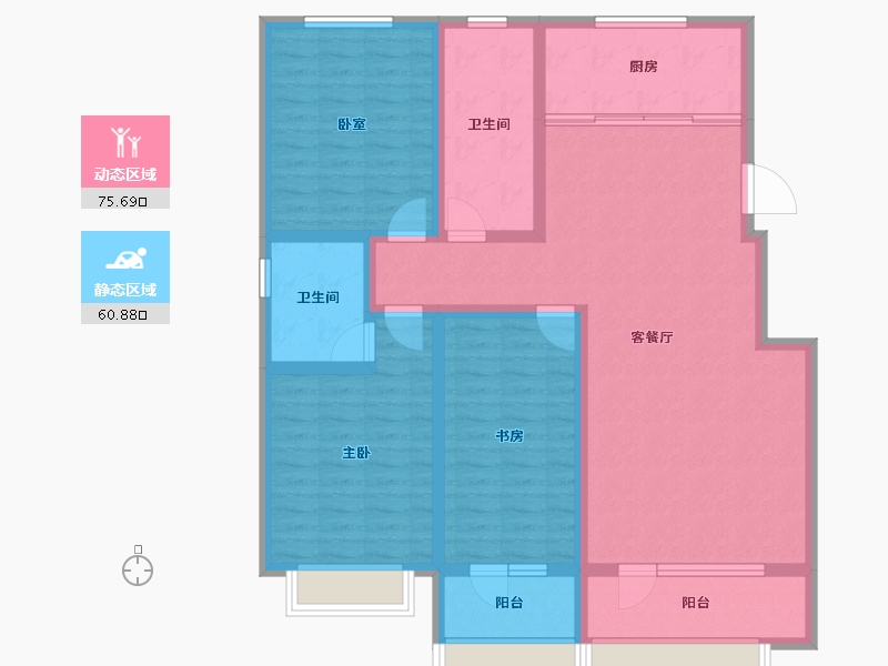 山东省-淄博市-万豪舜和园-122.08-户型库-动静分区