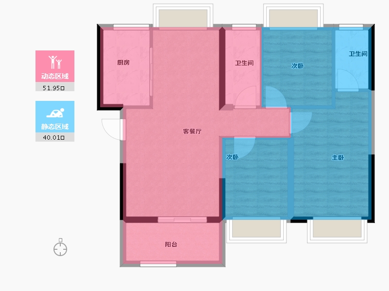 广东省-江门市-御宝江南-82.71-户型库-动静分区