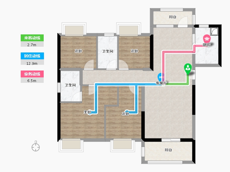 广东省-江门市-盛安江畔-100.25-户型库-动静线