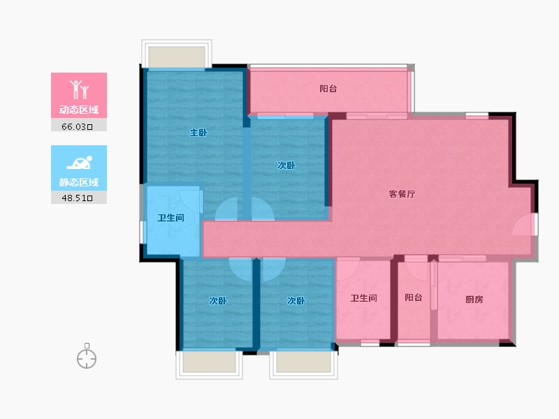 四川省-成都市-天悦龙栖台-103.22-户型库-动静分区