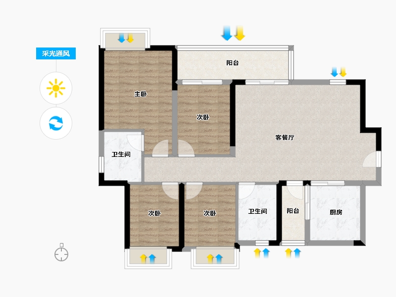 四川省-成都市-天悦龙栖台-103.22-户型库-采光通风