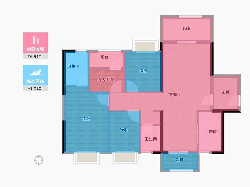 广东省-江门市-越秀滨江·华悦-96.10-户型库-动静分区