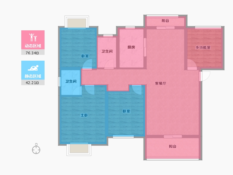 湖南省-郴州市-睿锋华府-105.80-户型库-动静分区