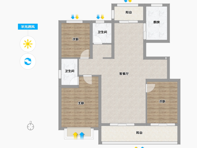 河南省-洛阳市-隆安东方明珠-109.00-户型库-采光通风