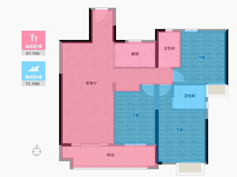 湖南省-湘潭市-湘江富力城-108.93-户型库-动静分区