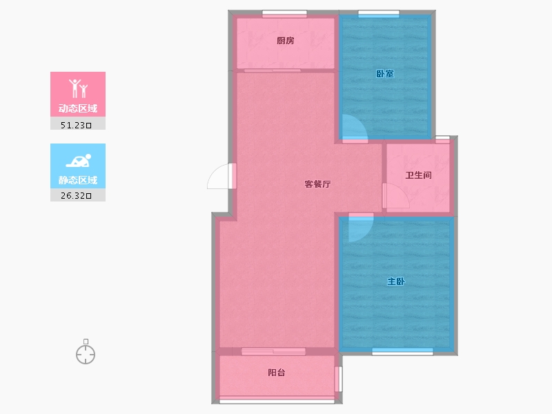 河北省-沧州市-润森紫御府-69.45-户型库-动静分区