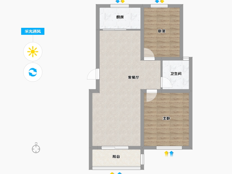 河北省-沧州市-润森紫御府-69.45-户型库-采光通风