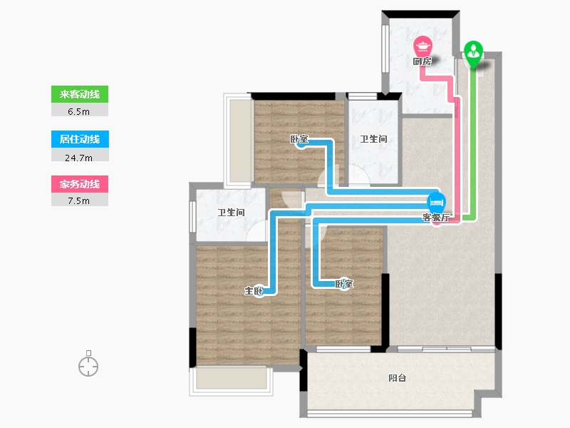 广东省-江门市-沃华·时代广场-107.21-户型库-动静线