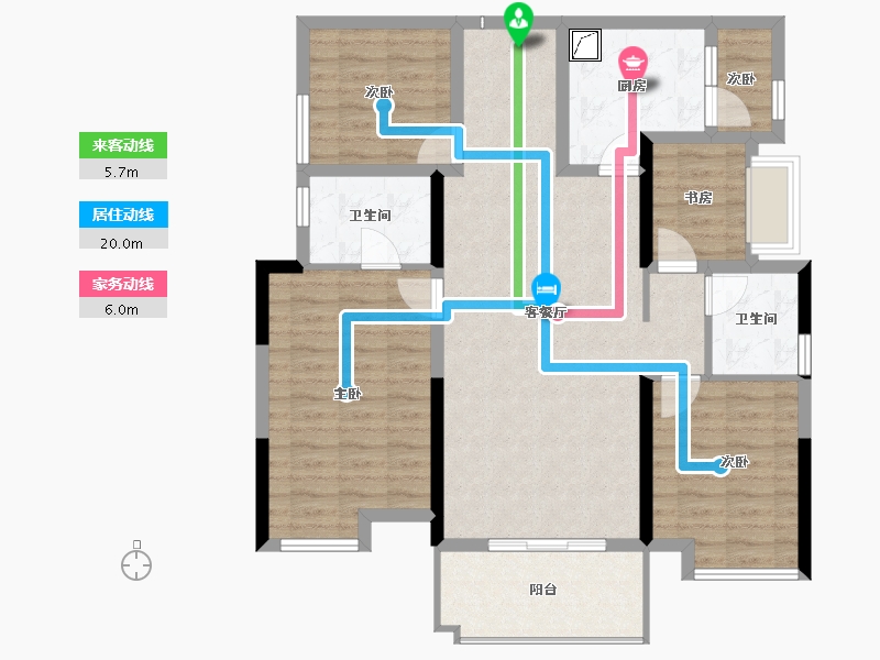 贵州省-黔西南布依族苗族自治州-飞洋华府龙岸-102.40-户型库-动静线