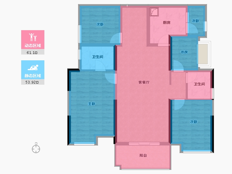 贵州省-黔西南布依族苗族自治州-飞洋华府龙岸-102.40-户型库-动静分区