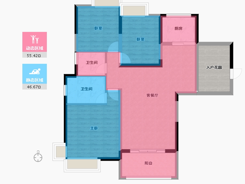 湖北省-宜昌市-山水国际二期-100.31-户型库-动静分区