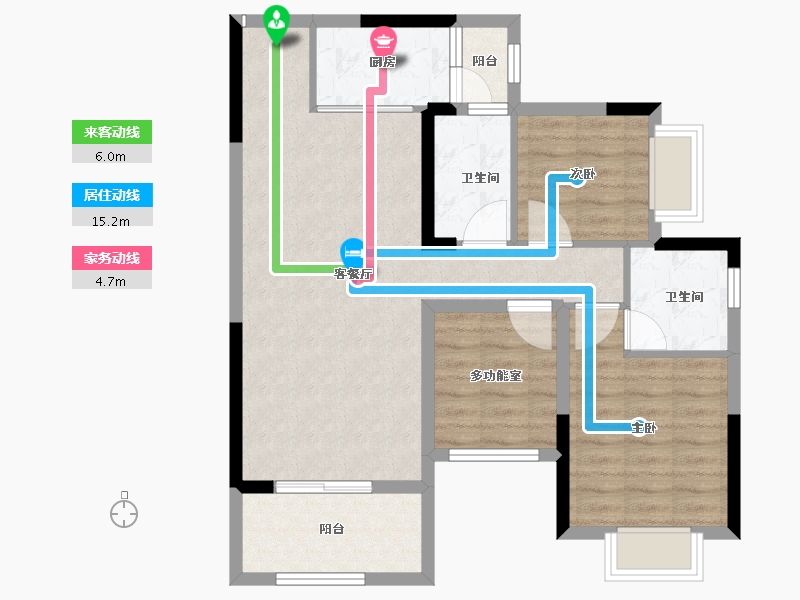 广东省-江门市-锦富·汇景湾-80.43-户型库-动静线