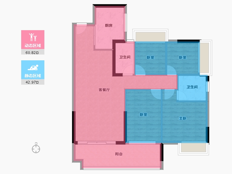 广东省-江门市-沃华·时代广场-93.46-户型库-动静分区