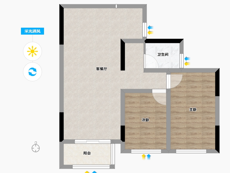 贵州省-黔西南布依族苗族自治州-飞洋华府-68.40-户型库-采光通风