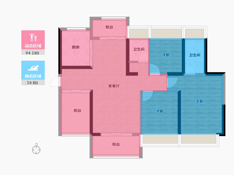 广东省-江门市-怡福·星湖1号-92.77-户型库-动静分区