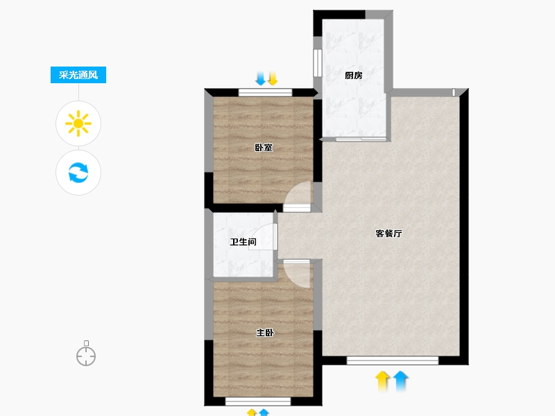 内蒙古自治区-通辽市-通辽尚河园-61.16-户型库-采光通风