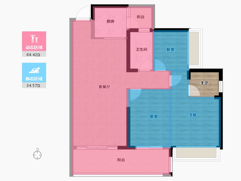 广东省-惠州市-隆生鹿江花园-92.80-户型库-动静分区