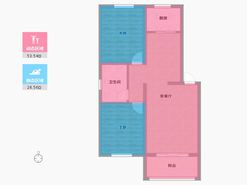 河北省-沧州市-润森紫御府-71.58-户型库-动静分区