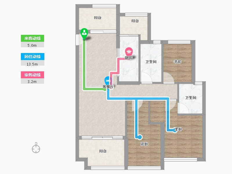 广东省-江门市-富居天禧-78.67-户型库-动静线