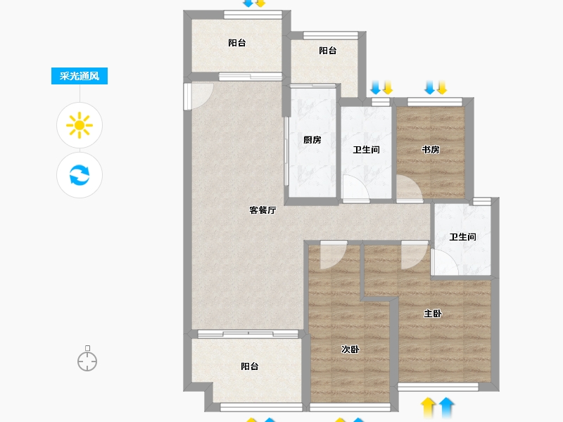 广东省-江门市-富居天禧-78.67-户型库-采光通风