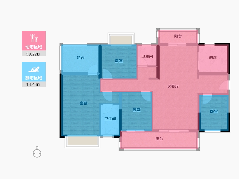 广西壮族自治区-柳州市-柳州万科城-100.73-户型库-动静分区