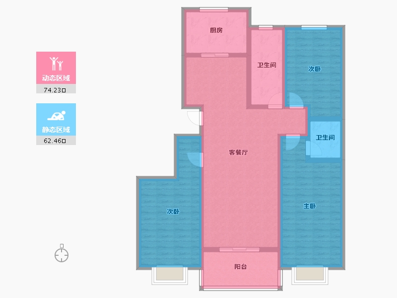 山东省-淄博市-舒香苑-122.32-户型库-动静分区