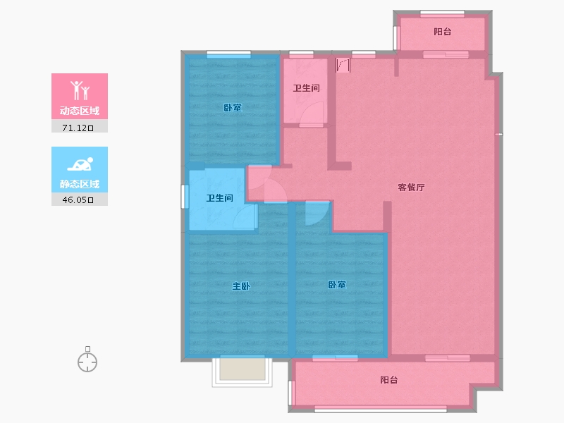 江苏省-盐城市-国投聚龙府-105.53-户型库-动静分区