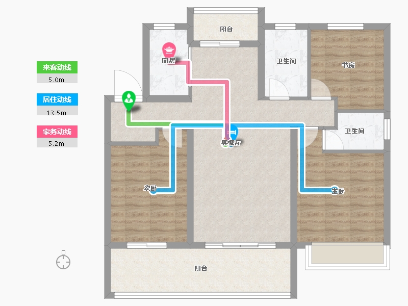 安徽省-阜阳市-天阜广场院子-92.00-户型库-动静线