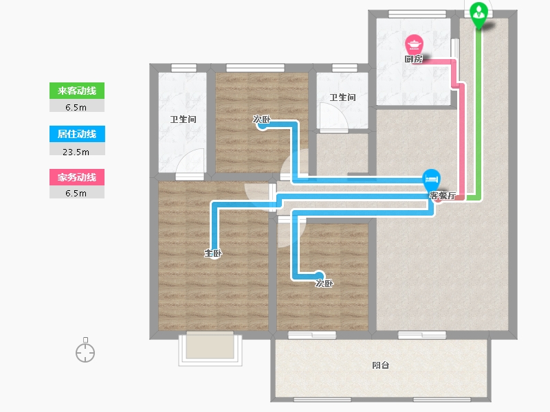 河南省-驻马店市-金茂森林湾6期-102.38-户型库-动静线