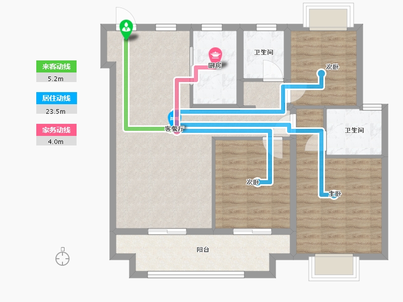 江苏省-盐城市-射阳金科集美望湖公馆-86.25-户型库-动静线