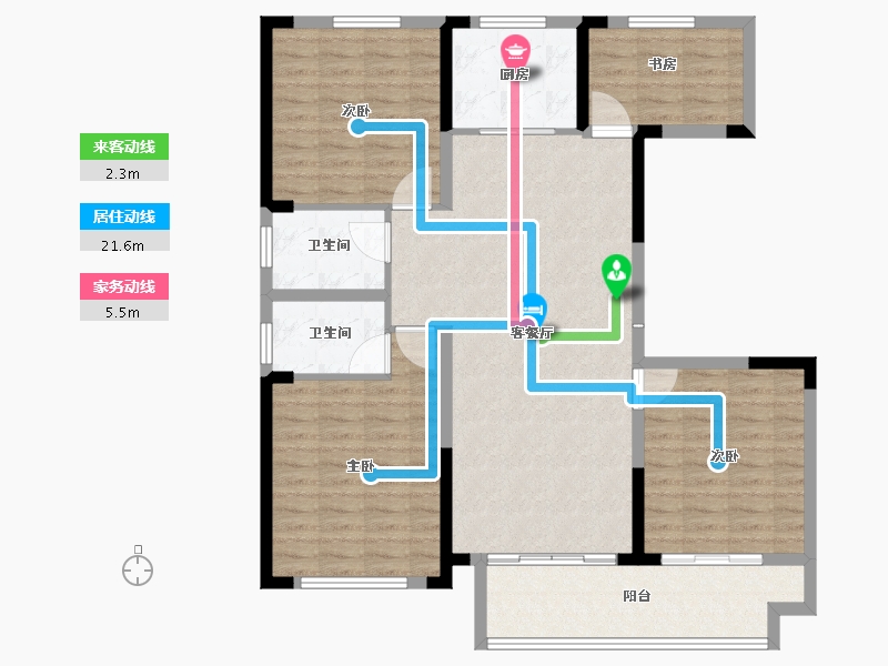 江苏省-盐城市-盐阜天鹅丽都-113.60-户型库-动静线