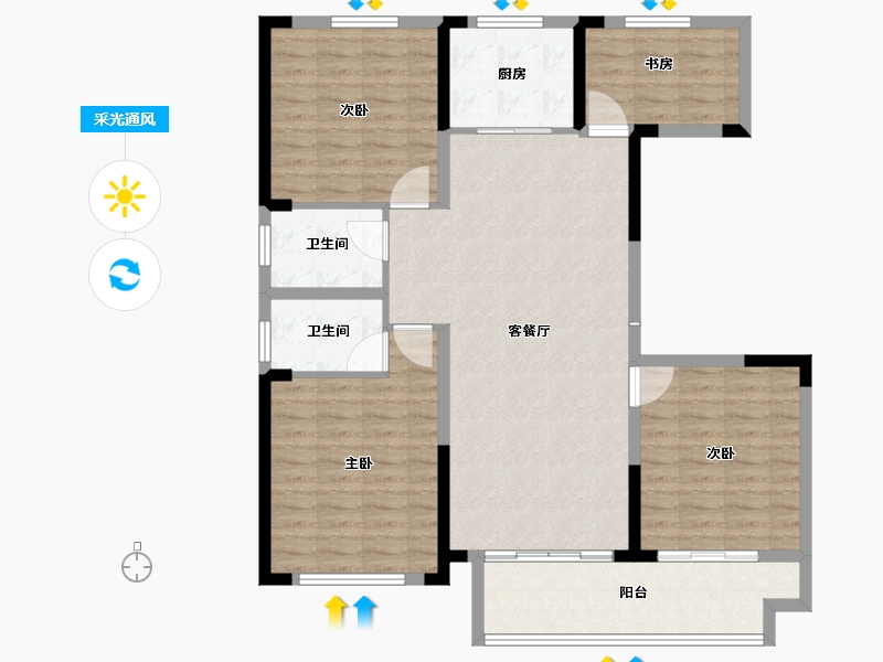 江苏省-盐城市-盐阜天鹅丽都-113.60-户型库-采光通风