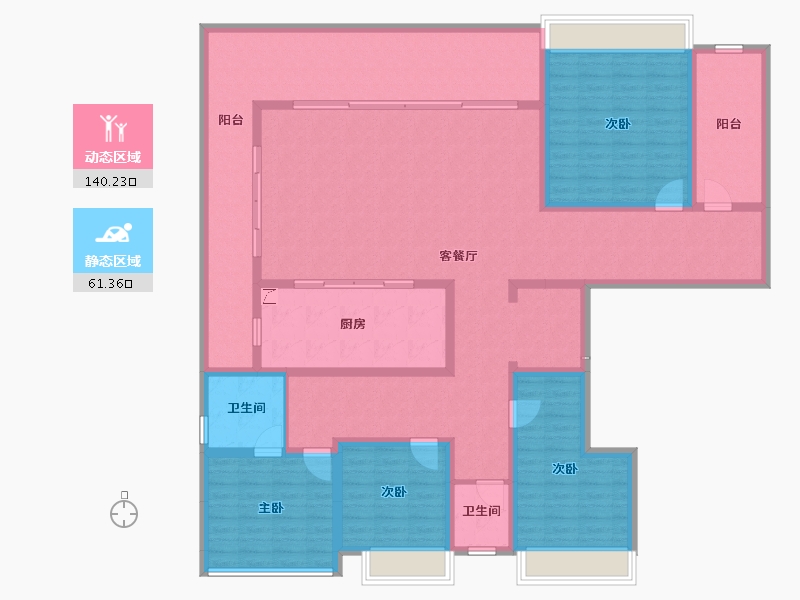 四川省-宜宾市-华侨城长江公馆-181.68-户型库-动静分区