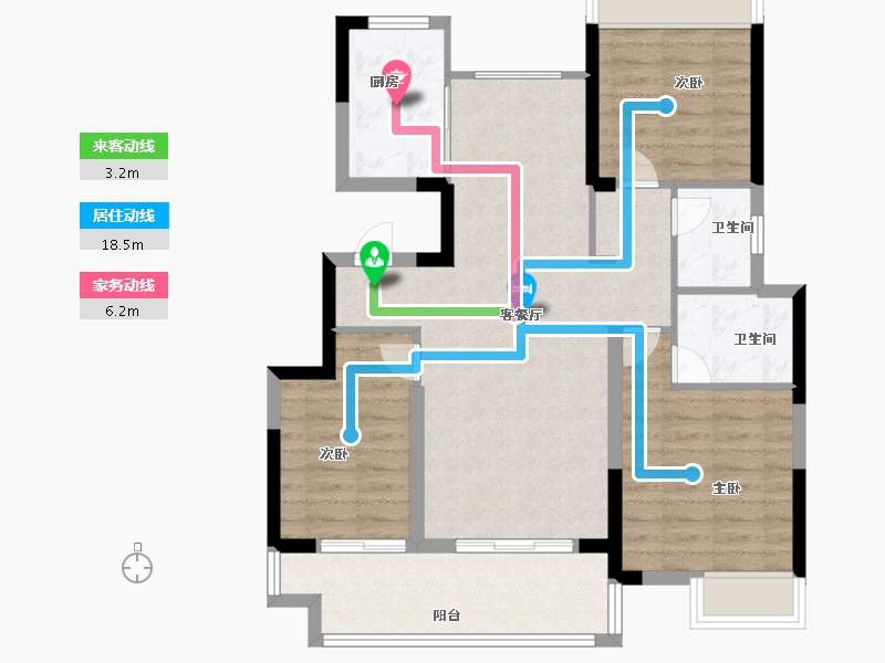 安徽省-铜陵市-锦绣康泰城-84.75-户型库-动静线