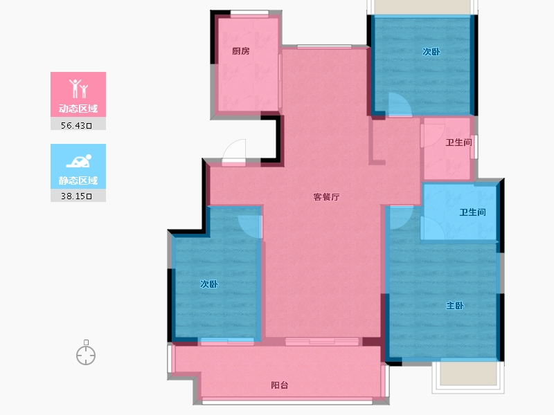 安徽省-铜陵市-锦绣康泰城-84.75-户型库-动静分区