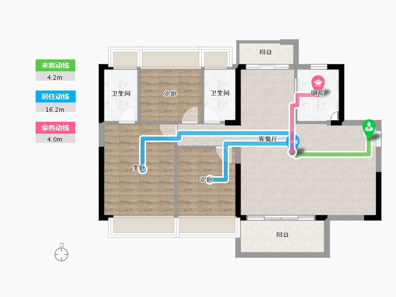 广东省-惠州市-中洲河谷花园-94.55-户型库-动静线