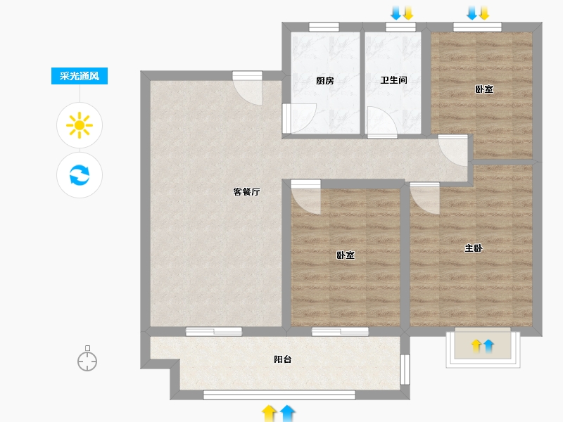 江苏省-盐城市-国投聚龙府-80.10-户型库-采光通风