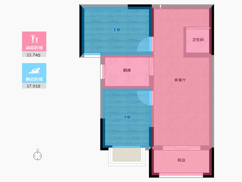 甘肃省-庆阳市-峯樾府-45.25-户型库-动静分区