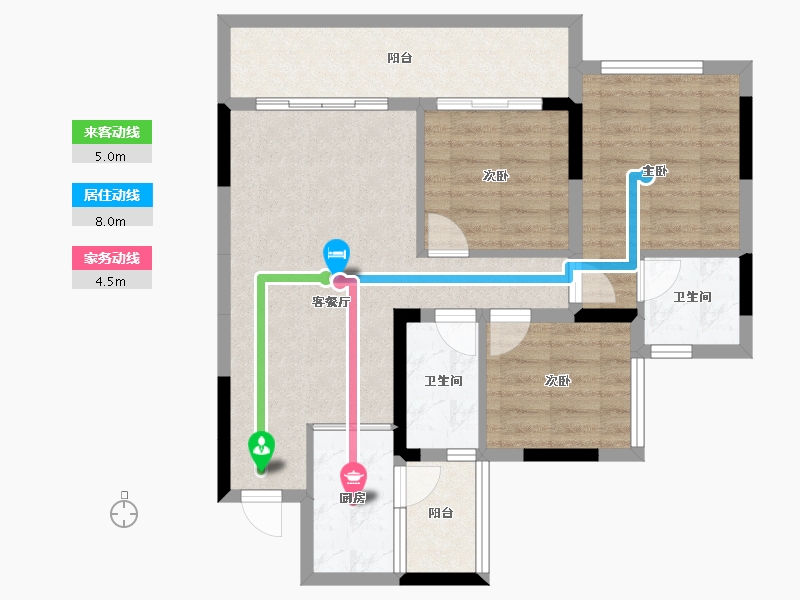 四川省-内江市-隆城观邸二期尚璟-77.48-户型库-动静线