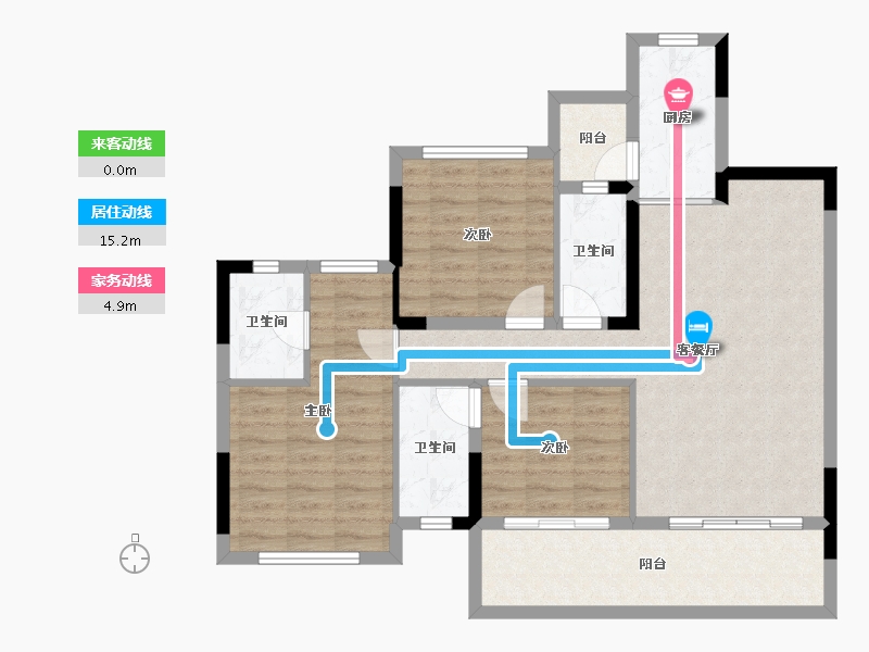 四川省-内江市-隆城锦翠三期博苑-93.76-户型库-动静线